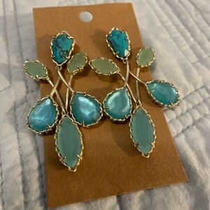 Kendra Scott Gold-Tone Turquoise & Mint Teardrop Earrings